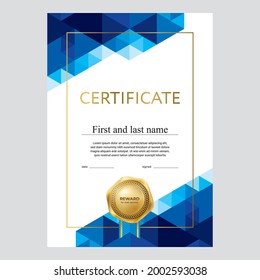 Design of the certificate, award diploma, modern geometric background, creative design, vector