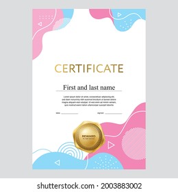 Design of the certificate, award diploma, modern geometric background, creative design, vector