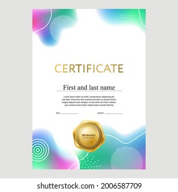 Design of the certificate, award diploma, modern geometric background, creative design, vector