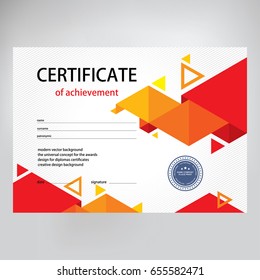 Design certificate, diploma, coupon, vector background