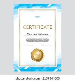 Design of certificate, diploma, modern geometric design