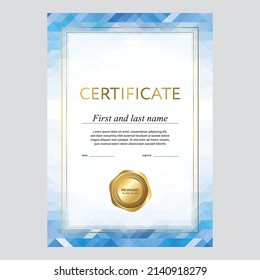 Design of certificate, diploma, modern geometric design