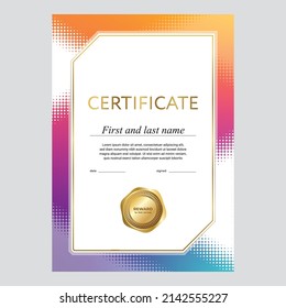 Design of certificate, diploma, modern geometric design vector