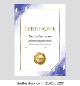 Design of certificate, diploma, modern geometric design vector