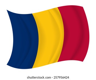 design Chad flag waving vector