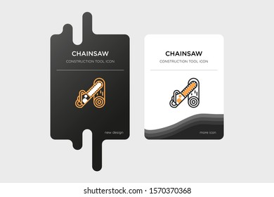 Design chainsaw icons on light and dark backgrounds. made for civil engineer 