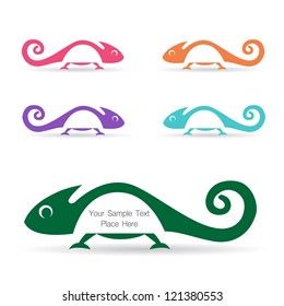 The design of the chameleon , illustration-vector