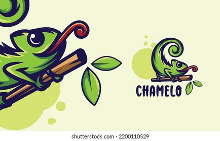 Design a chameleon logo for your company, mascot, or team to stand out. This template has a space to add your own text and colors.