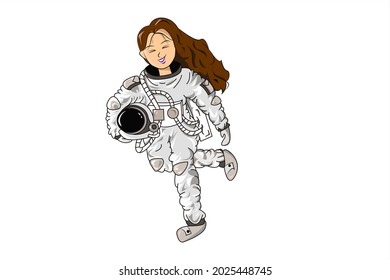 Design character astronaut illustration hand drawing 