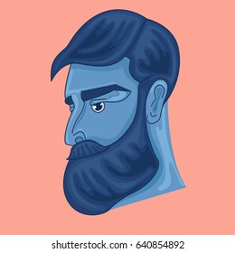 design of the character. a bearded man. vector