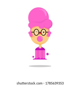 Design character with bubble gum concept illustration