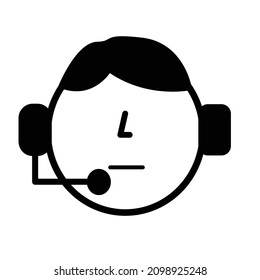design of character customer service with black and white concept