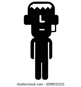 design of character customer service with black and white concept