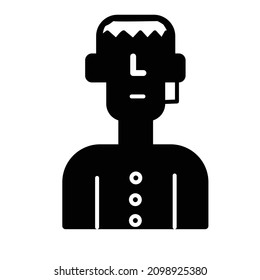 design of character customer service with black and white concept