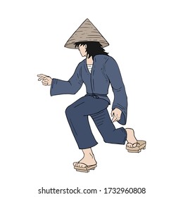 Design of character with japanese clothes