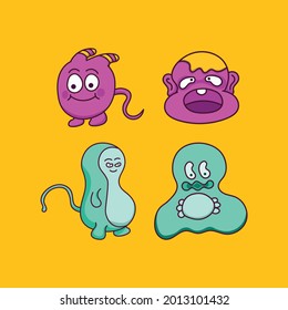 design character of monster alien or devil illustration