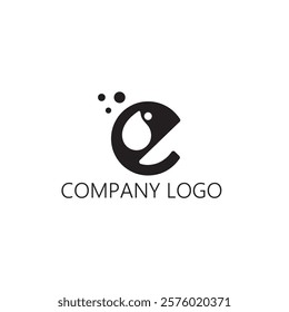 Design for chemical company letter E with drop.