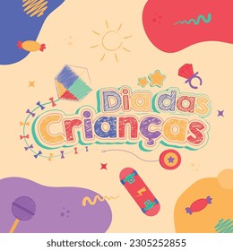 design for children's day in portuguese language