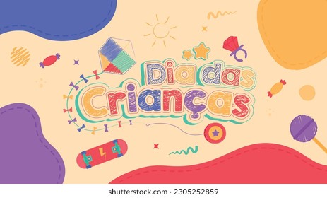 design for children's day in portuguese language