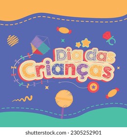 design for children's day in portuguese language