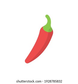 The design of the chili fruit and vegetables flat icon vector illustration, this vector is suitable for icons, logos, illustrations, stickers, books, covers, etc.