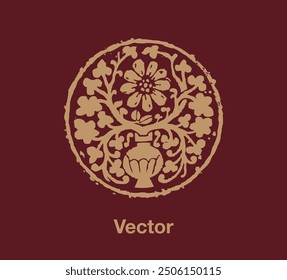 design china abstract elements floral flower traditional bottle symbol 