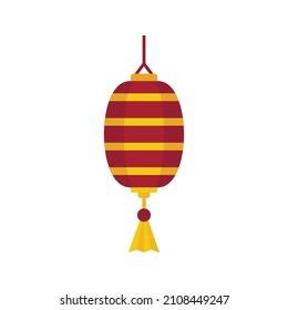 Design chinese lantern icon. Flat illustration of design chinese lantern vector icon isolated on white background