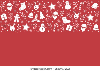 Design of Christmas background with copyspace and decorations. Xmas card. Vector