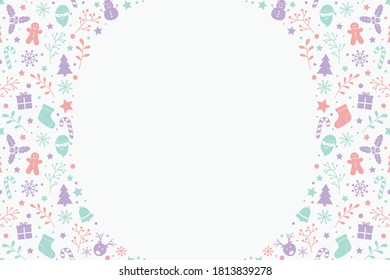 Design of Christmas background with ornaments. Empty Xmas card. Vector