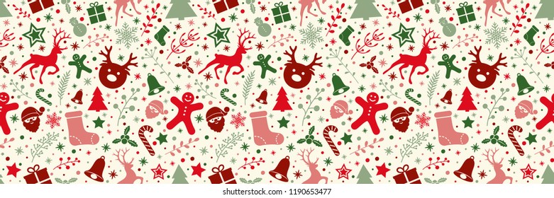 Design of Christmas background with ornaments. Vector.