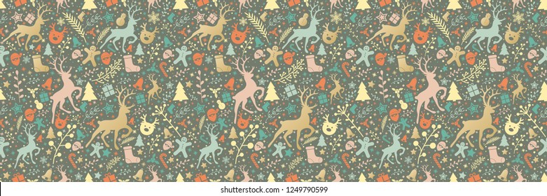 Design of Christmas background with ornaments. Vector.