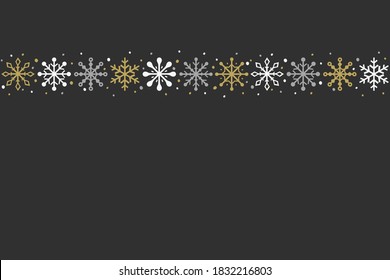 Design of Christmas background with snowflakes. Empty Xmas card. Vector