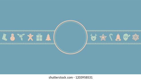 Design of Christmas banner with decorations and copyspace. Vector.