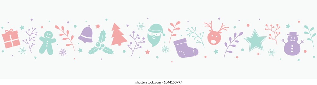 Design of Christmas banner with ornaments. Xmas ornament. Vector