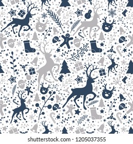 Design of Christmas decoration - seamless pattern. Vector.