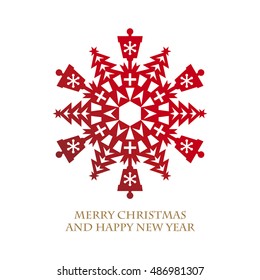 Design of Christmas elements shaped snowflake