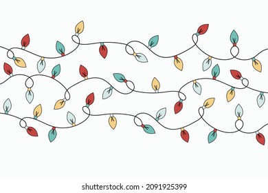 Design of Christmas lights. Vector