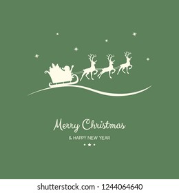 Design of Christmas postcard with wishes and Santa Claus. Vector.