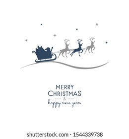 Design of Christmas postcard with wishes and Santa Claus. Vector.