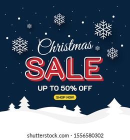 Design of Christmas Sale Banner - Vector.