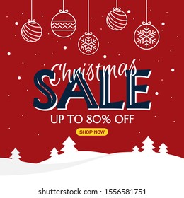 Design of Christmas Sale Banner - Vector.