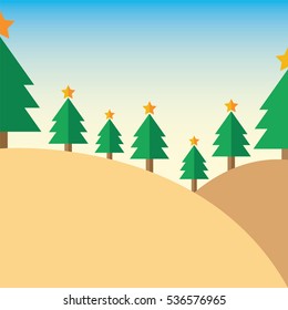 Design Christmas tree on Mountain 