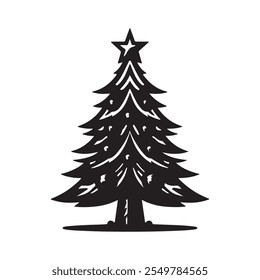 Diseñar un árbol de Navidad de un diseño de Vector de silueta