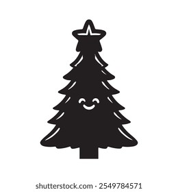 Projetar uma árvore de Natal de um design de vetor de silhueta