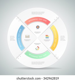 Design circle infographic 4 steps. can be used for workflow layout, diagram, number options, bussiness concept