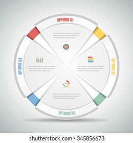 Design circle infographic 4 steps. can be used for workflow layout, diagram, number options, bussiness concept