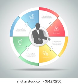 Design circle infographic 4 steps. can be used for workflow layout, diagram, number options, bussiness concept