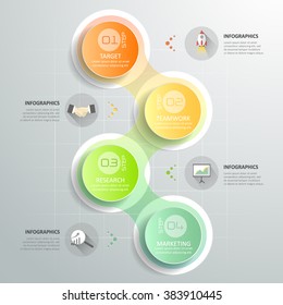 Design circle infographic template 4 steps for business concept.