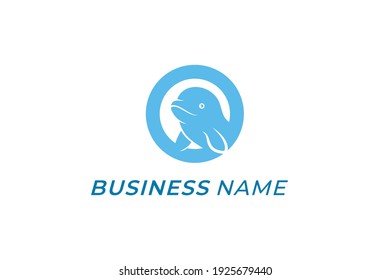 design circle logo creative whale beluga