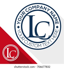 Design circle shape stamp with combination letter logo, initials of the letter L & C